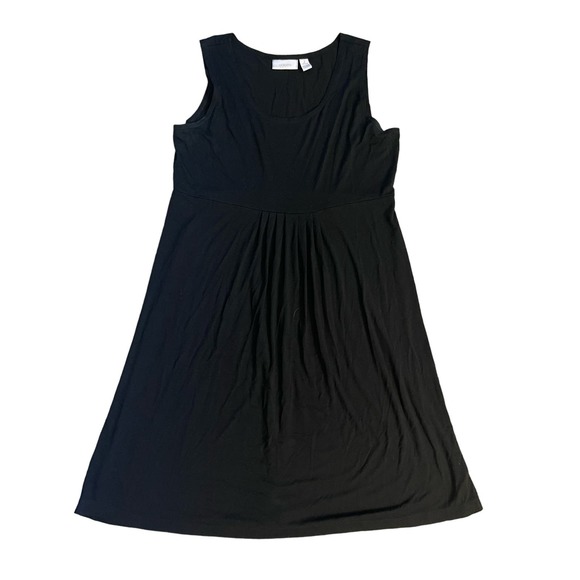 Chico’s Little Black Dress / Scoop Neck / Stretchy & Pleated / Size Large - Picture 1 of 9